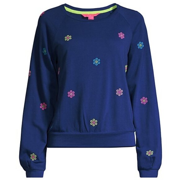 Lilly Pulitzer Tops - Lilly Pulitzer Landyn Embroidered Sweatshirt Top Pullover S
